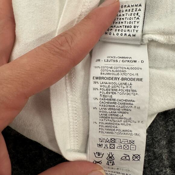 DOLCE & GABBANA Baby 12-18 Months #dgfamily Appliqué T-Shirt Short Sleeve White - Picture 10 of 13